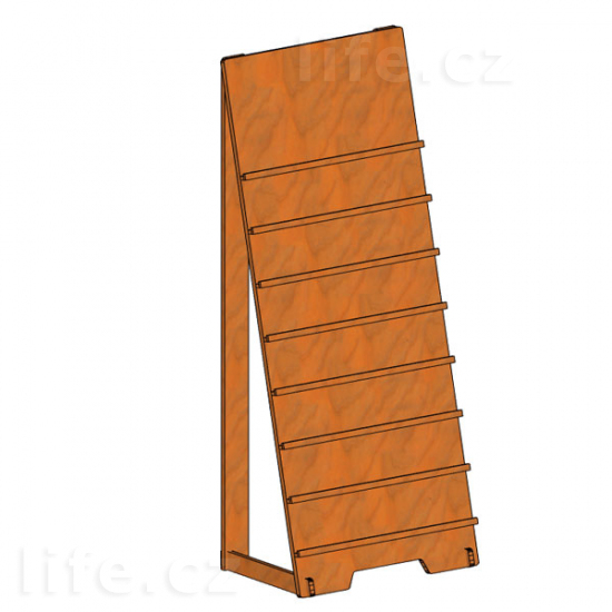 XXL dřevěný regál na obrázky hnědý