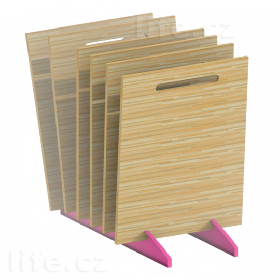Dřevěný vzorník na deskové materiály