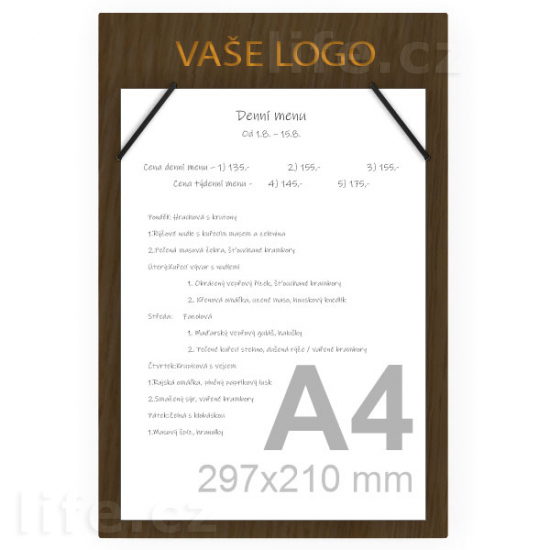 GUMMY A4,  černá MOON, jídelní lístek, vaše logo
