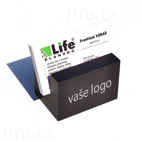 Krychle na vizitky, černá MOON, vaše logo