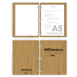 BOOK A5,  dub přírodní, jídelní lístek, vaše logo