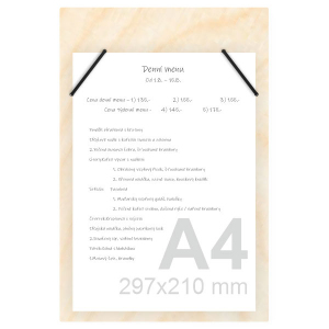  GUMMY A4, bříza přírodní, jídelní lístek, bez loga