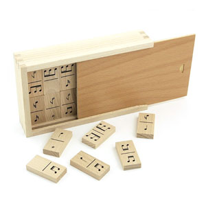 Noty- Malé domino v bukové krabičce