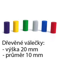 Dřevěná válečky výška 20 mm