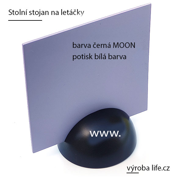 Stojan s drážkou černý, lakovaný na černou MOON