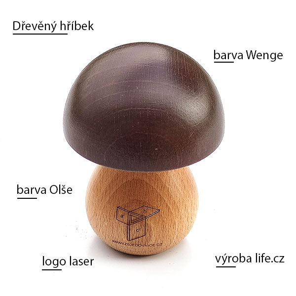 Dřevěný hříbek, spodní část odstín olše