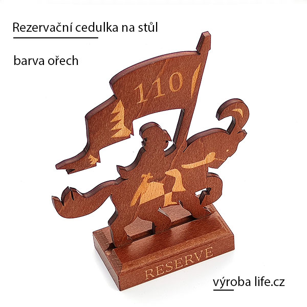 Rezervační stojánek ořechové mořidlo
