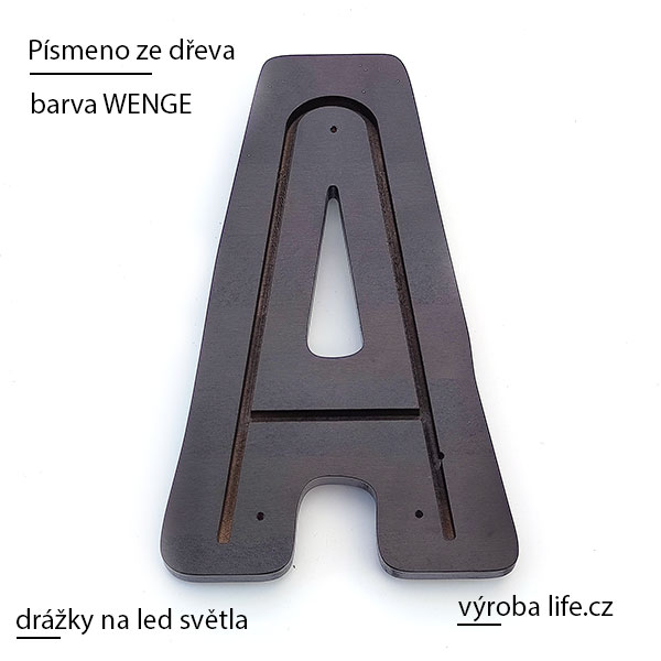 Nasvětlovací písmena z wenge