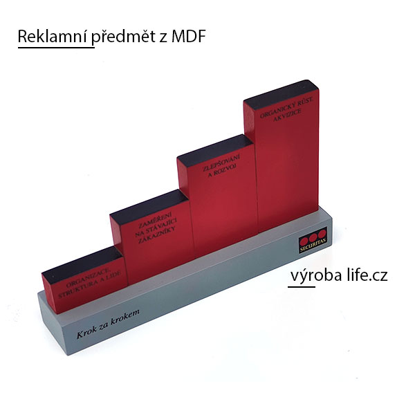 Reklamní předmět ze dřeva s tiskem. Materiál MDF deska.
