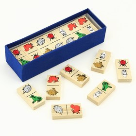 Domino s motivy lesních zvířátek - malé domino v papírové krabičce